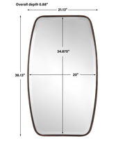 Uttermost Canillo wall mirror featuring a sleek, modern design with a reflective glass surface and a stylish frame.