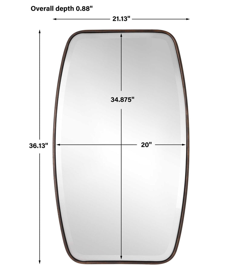 Uttermost Canillo wall mirror featuring a sleek, modern design with a reflective glass surface and a stylish frame.