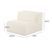 Tarra - Fluffy Oversized Corduroy Modular Armless Chair - R&R Furniture Gallery (Fountain Valley, CA)
