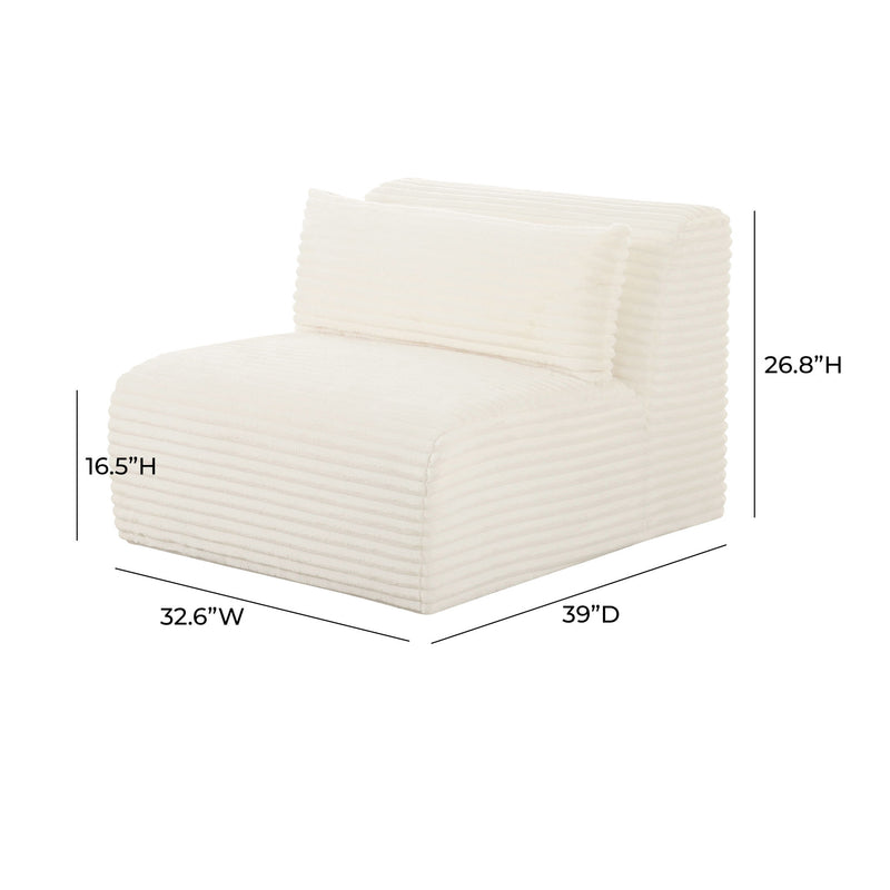 Tarra - Fluffy Oversized Corduroy Modular Armless Chair - R&R Furniture Gallery (Fountain Valley, CA)