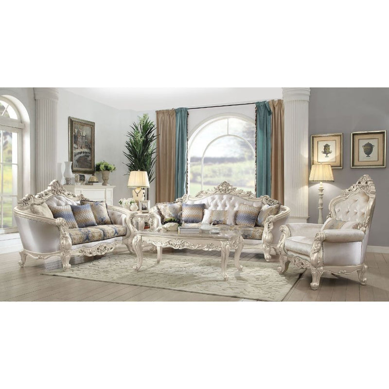 Gorsedd - Sofa With 5 Pillows - Fabric & Golden Ivory - R&R Furniture Gallery (Fountain Valley, CA)