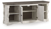 Havalance - Extra Large TV Stand - 2 Doors - Brown / Beige - R&R Furniture Gallery (Fountain Valley, CA)