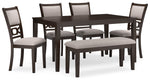 Langwest - Dining Room Table Set (Set of 6) - Brown - R&R Furniture Gallery (Fountain Valley, CA)