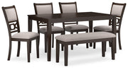 Langwest - Dining Room Table Set (Set of 6) - Brown - R&R Furniture Gallery (Fountain Valley, CA)