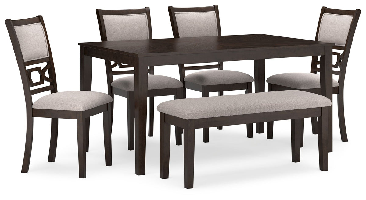 Langwest - Dining Room Table Set (Set of 6) - Brown - R&R Furniture Gallery (Fountain Valley, CA)