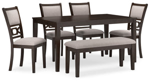 Langwest - Dining Room Table Set (Set of 6) - Brown - R&R Furniture Gallery (Fountain Valley, CA)