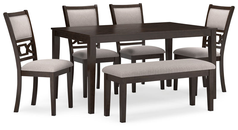 Langwest - Dining Room Table Set (Set of 6) - Brown - R&R Furniture Gallery (Fountain Valley, CA)