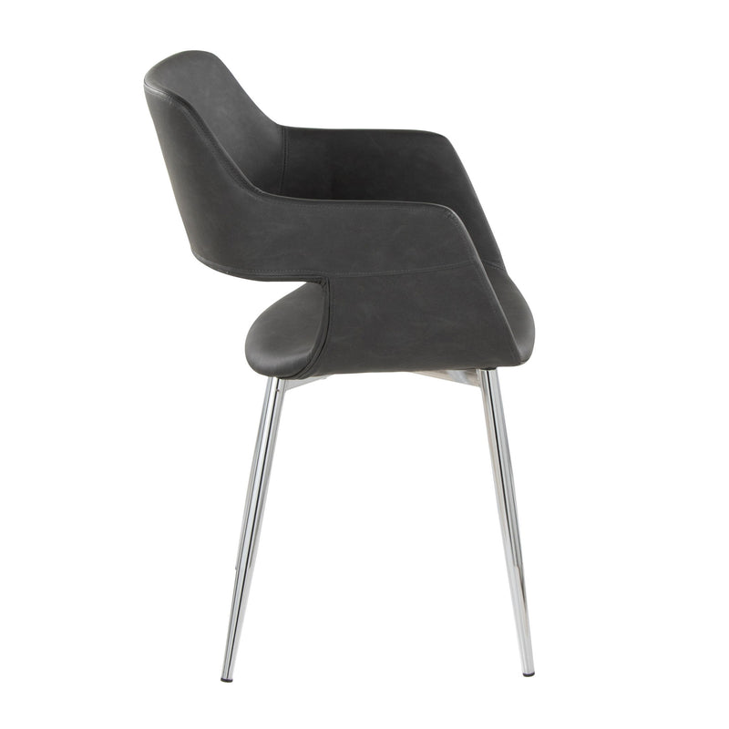 Set of two Lumi Source Margarite contemporary dining chairs with sleek design and wooden legs, perfect for modern dining spaces.