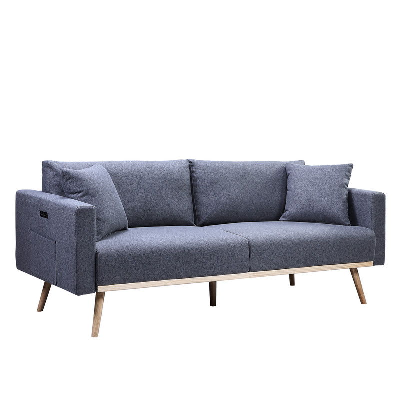 Easton - Fabric Sofa With USB Charging Ports Pockets And Pillows - R&R Furniture Gallery (Fountain Valley, CA)