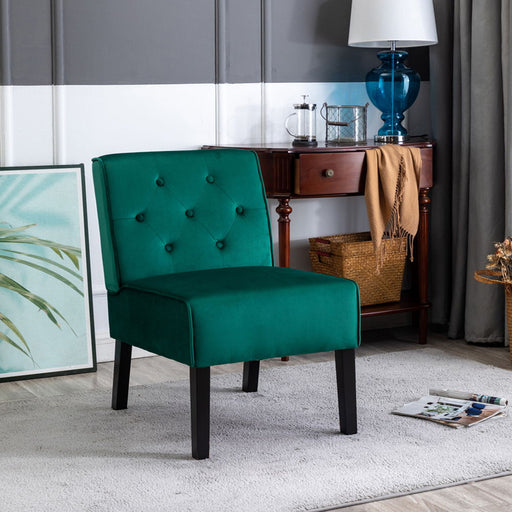 Reese - Living Room Armless Button Tufted Pattern Accent Chair (Set of 2) - R&R Furniture Gallery (Fountain Valley, CA)