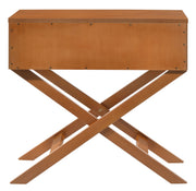 Glory Furniture accent nightstand with durable wood finish, two drawers, and modern design for bedroom storage and decor.