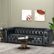 Comfy 3 Seat Sofa & Wooden Legs, For Living Room And Study - Black - R&R Furniture Gallery (Fountain Valley, CA)