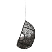 Noble House teardrop hanging chair with 8ft chain, cozy outdoor hammock seat with fabric cushion and sturdy frame.