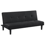 Boston - Tufted Convertible Sofa Bed Armless Design - Black
