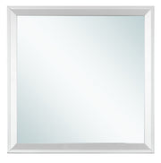 Glory Furniture Primo mirror featuring a sleek, modern design with a rectangular frame and clear reflective glass.