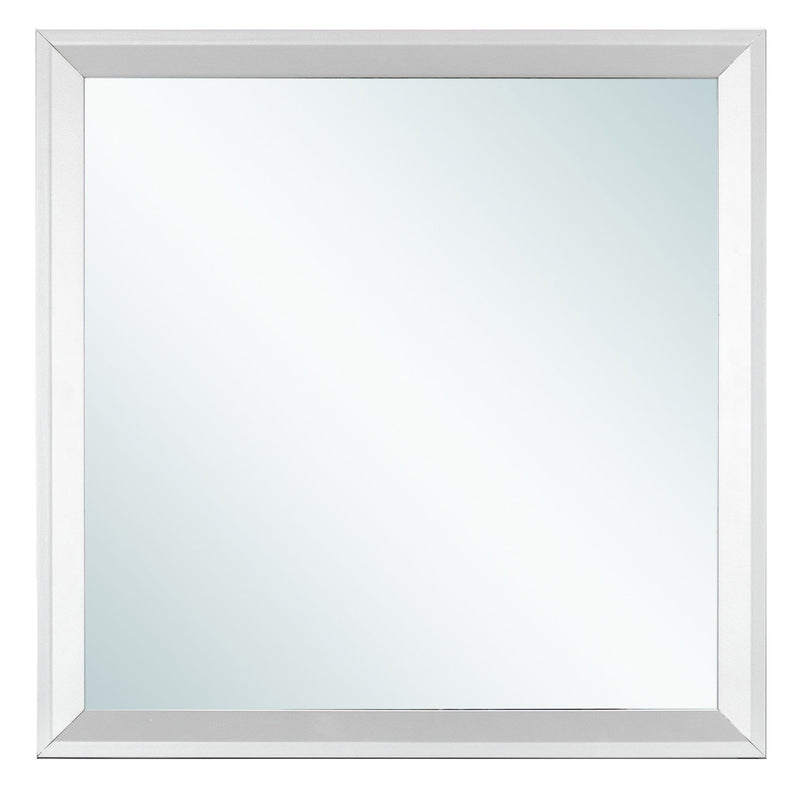 Glory Furniture Primo mirror featuring a sleek, modern design with a rectangular frame and clear reflective glass.