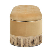 Melinda - Oval Tufted Bullion Fringe Storage Bench - R&R Furniture Gallery (Fountain Valley, CA)