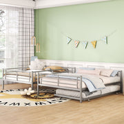 Steel construction bunk bed by DreamHaus with sturdy metal frame and twin-sized upper and lower sleeping areas.