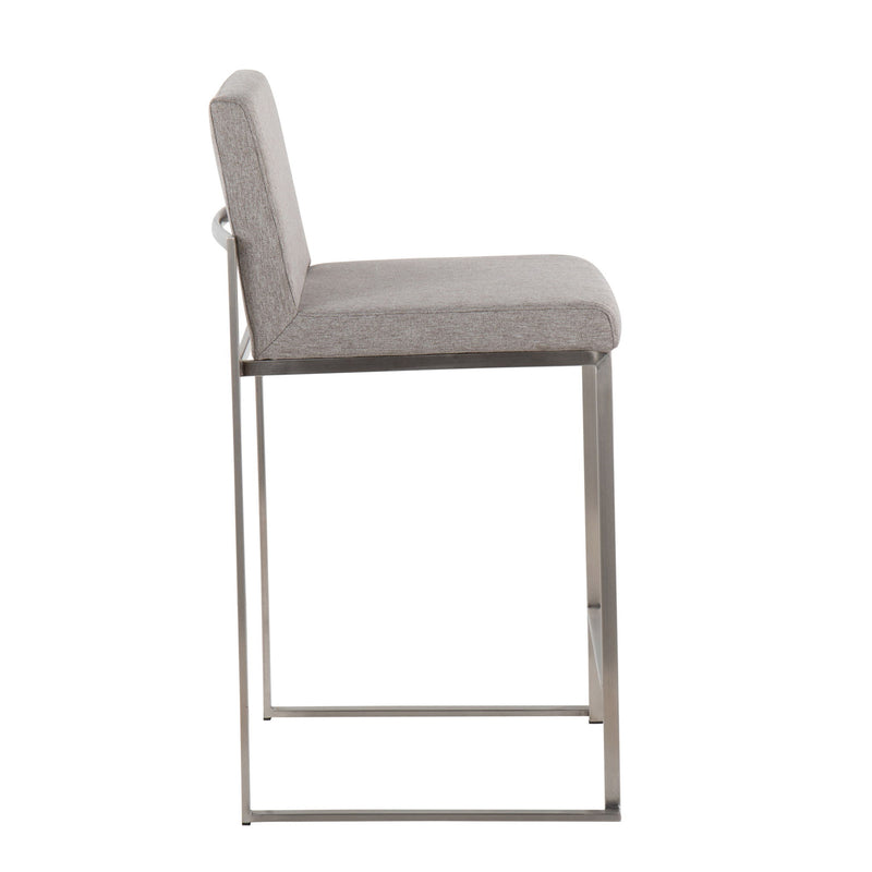 Lumi Source Fuji high back counter stool with contemporary design, featuring a sleek wooden seat and metal legs.