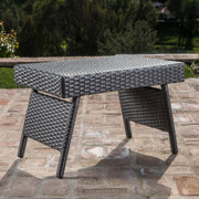 Outdoor Wicker Table With Rectangular Tabletop - Gray - R&R Furniture Gallery (Fountain Valley, CA)