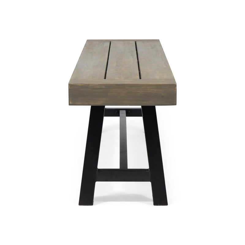 Outdoor Patio Bench - Gray / Rustic Metal - R&R Furniture Gallery (Fountain Valley, CA)