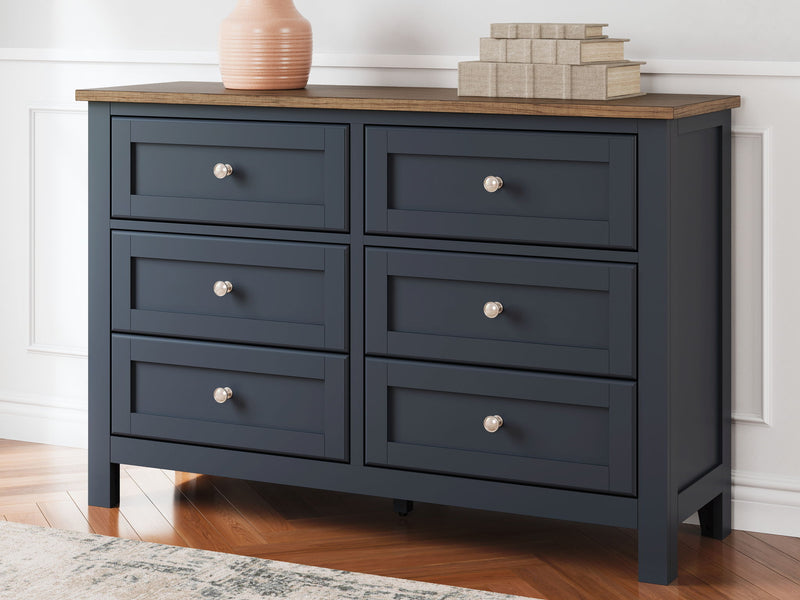 Landocken - Dresser - Brown / Blue - R&R Furniture Gallery (Fountain Valley, CA)