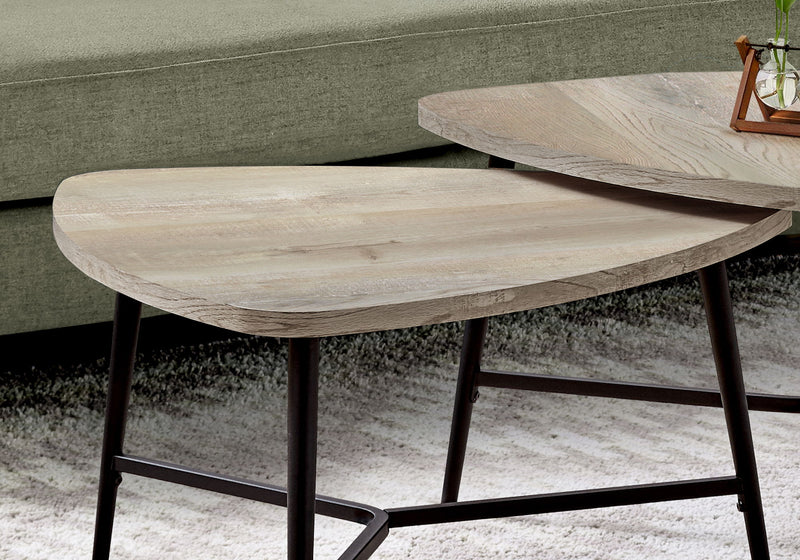 Table Set, Coffee, End, Side, Accent, Living Room / Beige Laminate, Contemporary, Modern (Set of 2) - Taupe - R&R Furniture Gallery (Fountain Valley, CA)