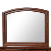 Cherry wood mirror by Glory Furniture with a sleek, rectangular frame and polished finish.