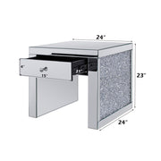 Noralie - 24" Square End Table - Mirrored & Faux Diamonds - R&R Furniture Gallery (Fountain Valley, CA)