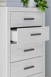Whitewash Cayboni five drawer accent chest by Signature Design by Ashley, featuring a stylish wooden finish and multiple storage drawers.