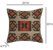 Terra - 20" Square Wool and Jute Kilim Throw Pillow - Clay - R&R Furniture Gallery (Fountain Valley, CA)
