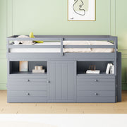 Loft Bed With 4 Drawers, Underneath Cabinet And Shelves - R&R Furniture Gallery (Fountain Valley, CA)