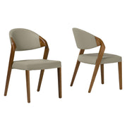 Arlo Mid-Century Beige & Walnut Dining Chair (Set of 2) — view 3