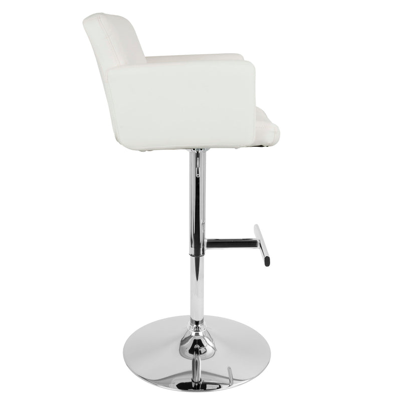 Lumi Source Stout contemporary adjustable barstool with swivel, bar height (28-30 inches), modern design with cushioned seat