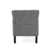 Noble House Harrison tufted club arm chair with button-tufted back, beige upholstery, and birch wood legs for elegant seating.