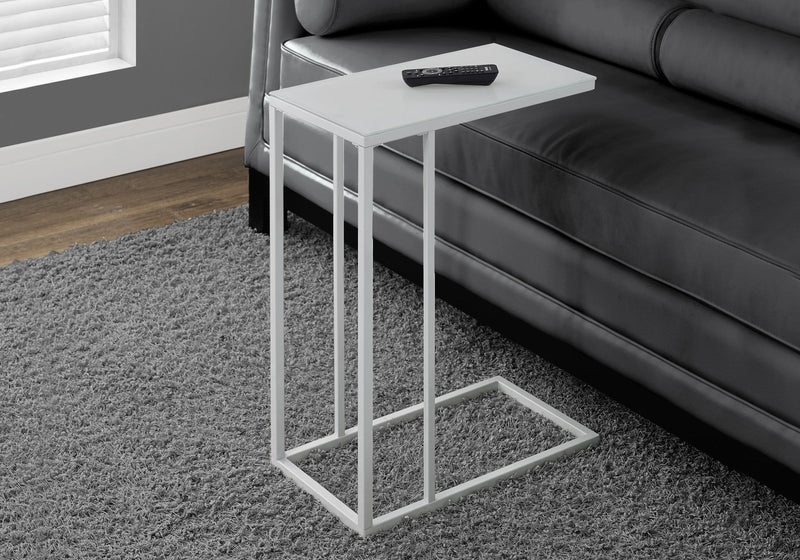 Accent Table, C - Shaped, Tempered Glass, Stylish Design Contemporary & Modern - R&R Furniture Gallery (Fountain Valley, CA)