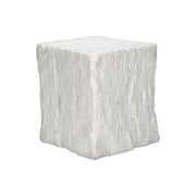 White square indoor-outdoor accent table by 8th Street with a sleek, modern design suitable for indoor or patio use.