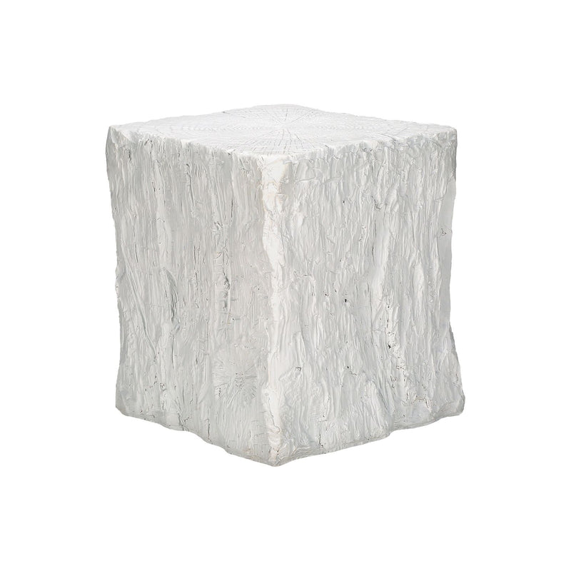 White square indoor-outdoor accent table by 8th Street with a sleek, modern design suitable for indoor or patio use.