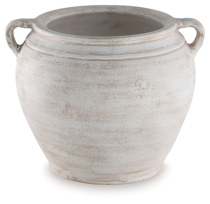 Elegant 9-inch vase from Signature Design by Ashley® in neutral tones, showcasing a sleek, modern design suitable for home decor.
