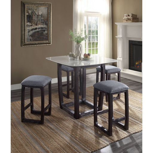 Razo - Counter Height Stool - Fabric & Weathered Espresso - R&R Furniture Gallery (Fountain Valley, CA)