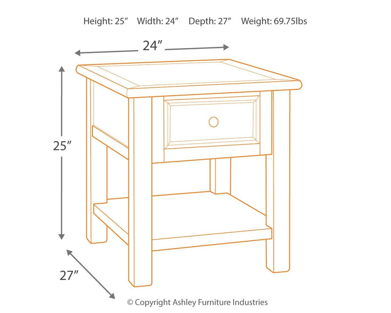 Bolanburg - Rectangular End Table - White / Brown / Beige - R&R Furniture Gallery (Fountain Valley, CA)