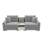 Noble House modular sofa couch with storage armrest and center console, stationary design in a modern living room setting.
