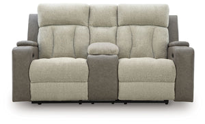 WhipLash - Power Reclining Loveseat With Console / Adj Headrest - Sisal - R&R Furniture Gallery (Fountain Valley, CA)
