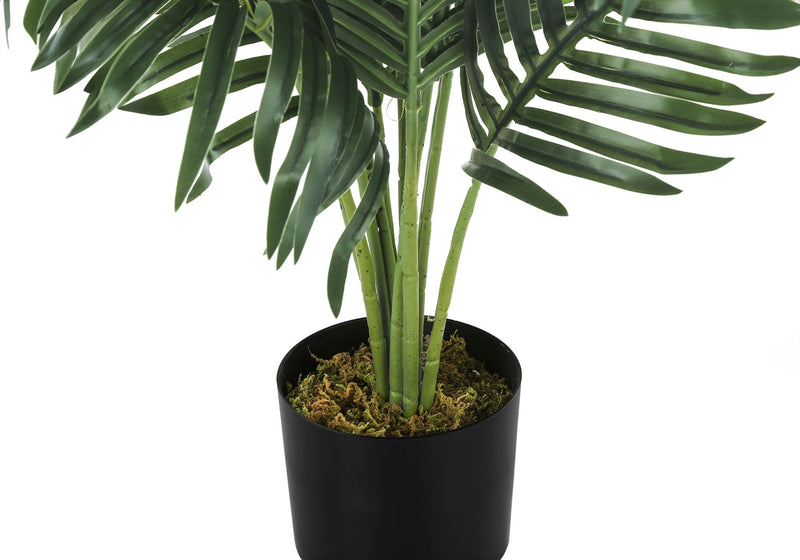 34" Tall, Artificial Plant, Palm Tree, Indoor, Faux, Fake, Floor, Greenery, Potted, Real Touch, Decorative - Green / Black - R&R Furniture Gallery (Fountain Valley, CA)
