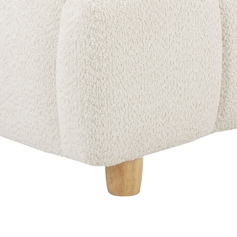 Pula - Queen Platform Bed With Upholstered Headboard, Slat Support, No Box Spring Needed - Ivory