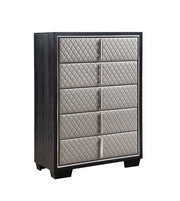 Nicola - Chest - Silver Synthetic Leather & Black - R&R Furniture Gallery (Fountain Valley, CA)