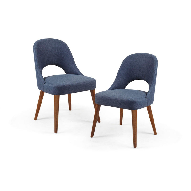 Dining Side Chair Upholstered Textured (Set of 2) - Navy - R&R Furniture Gallery (Fountain Valley, CA)