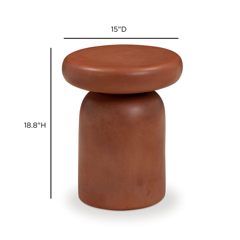 TOV Furniture Lydia side table with a sleek modern design, featuring a round top and minimalist metal legs.