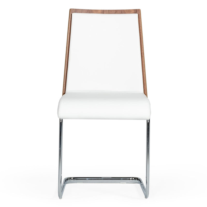 Morgan - Modern White & Walnut Dining Chair (Set of 2) — view 2