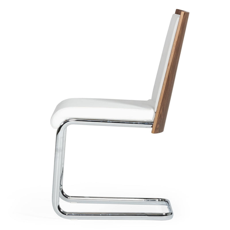 Morgan - Modern White & Walnut Dining Chair (Set of 2) — view 3